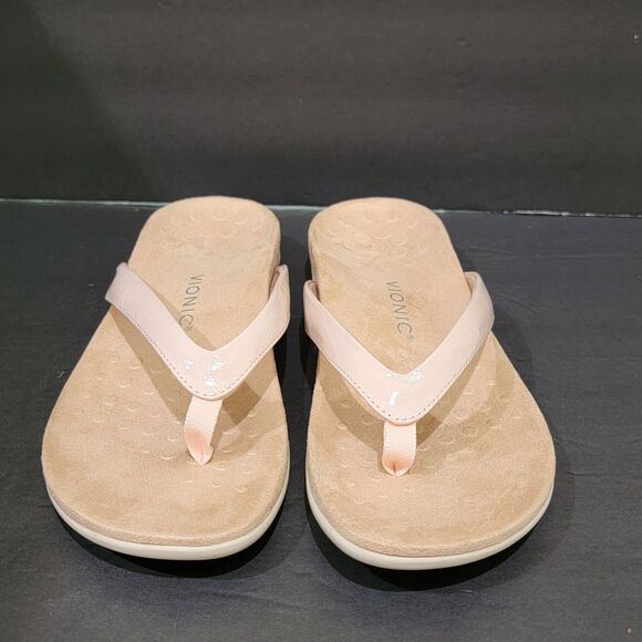 Vionic Women's Dillon Crinkle Flip Flops Sz 11 W Peony Pink Arch Support Sandals - Picture 1 of 10